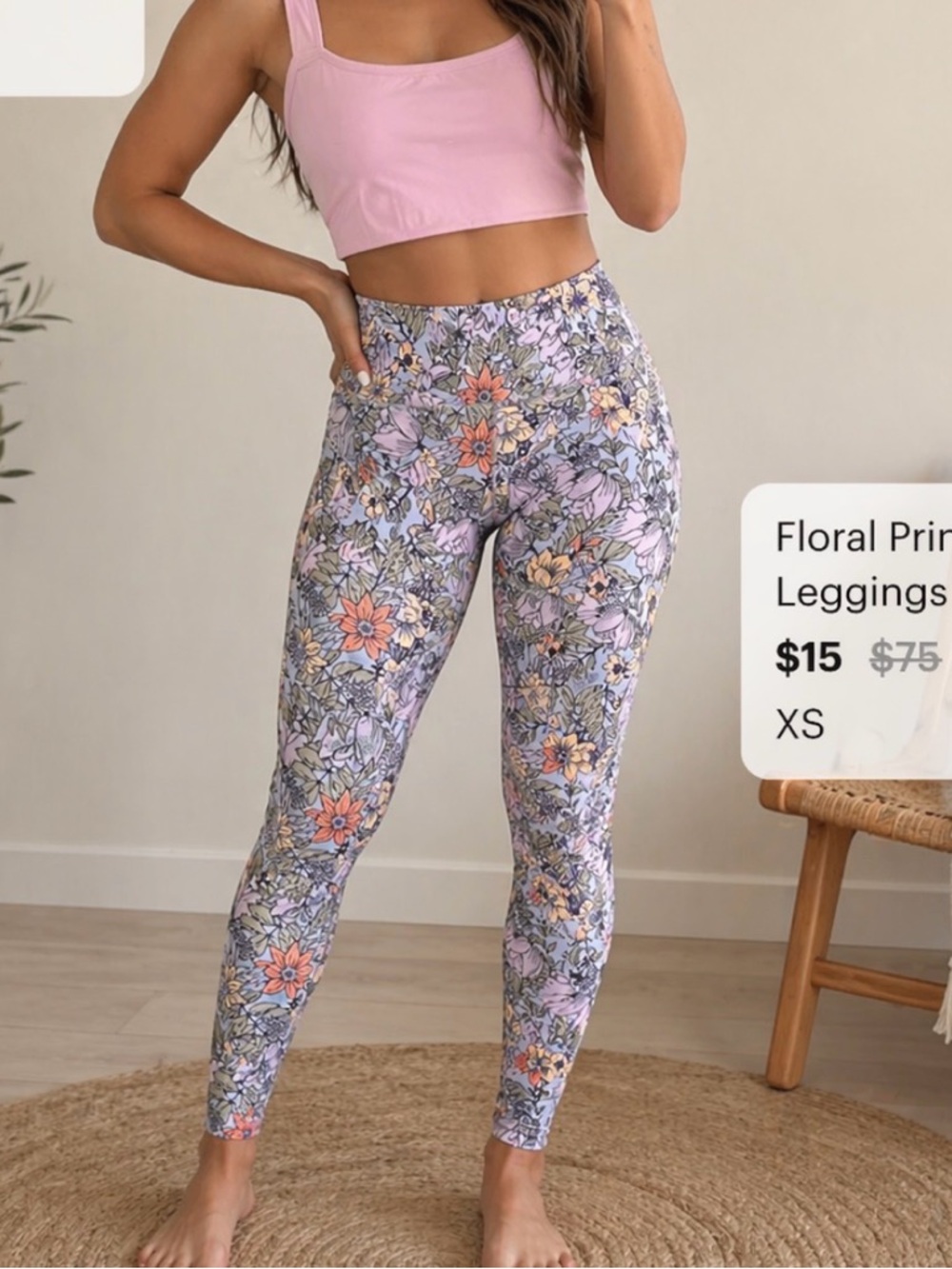 Floral Print Leggings - Multicolor- Never been worn!